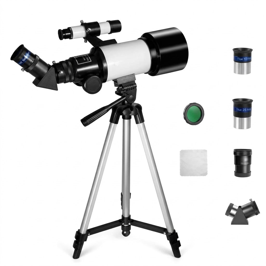 Télescope avec Trépied - Blanc et Noir